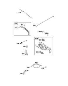 Controls Group Diagram and Parts List for 09P70B-0284-H5 020000 - 09Z999 Briggs and Stratton Engine
